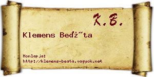 Klemens Beáta névjegykártya